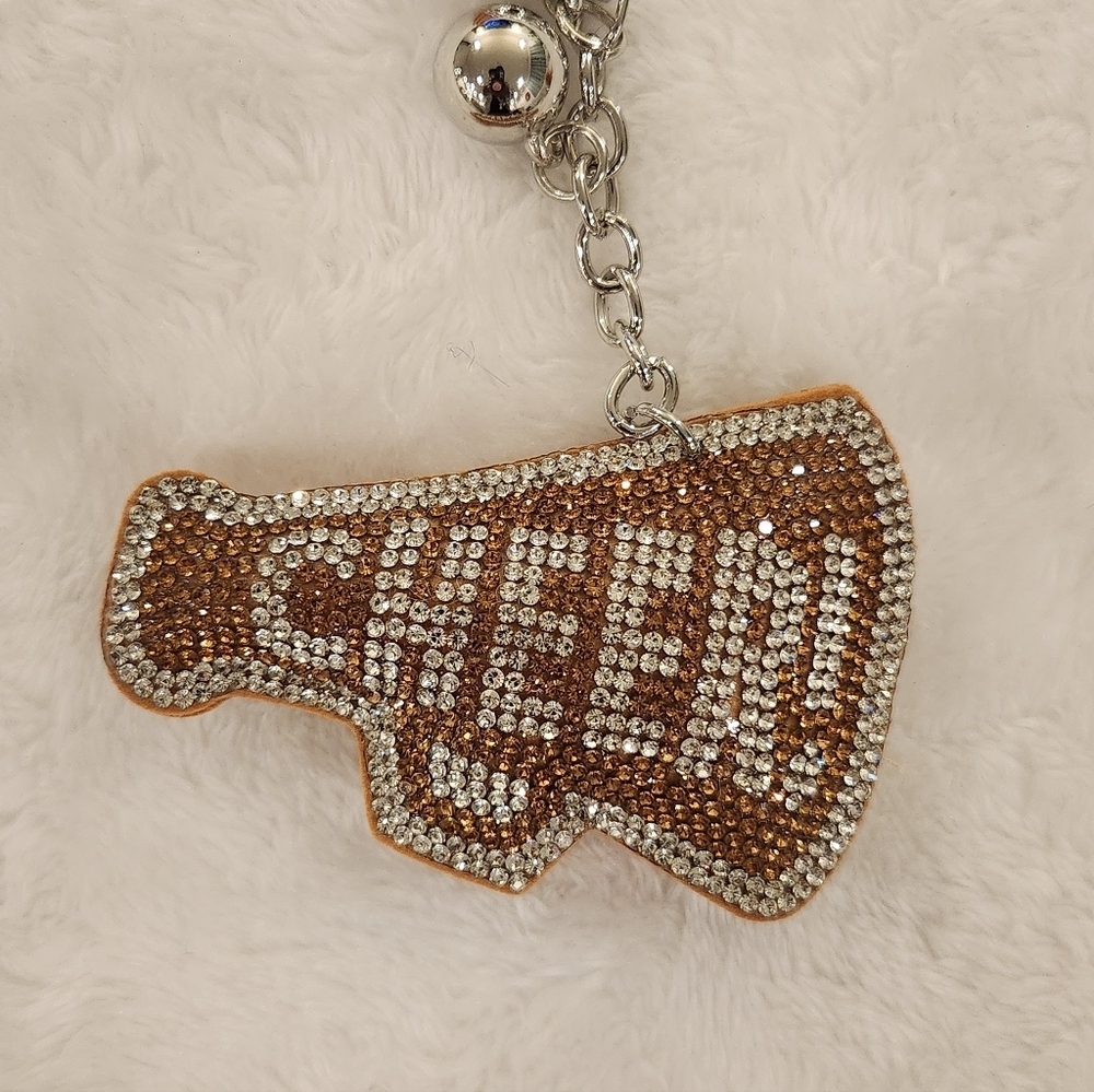 Cheer Keychain Set with Pom Pom And Bow Bag Charms - Picture 4 of 6